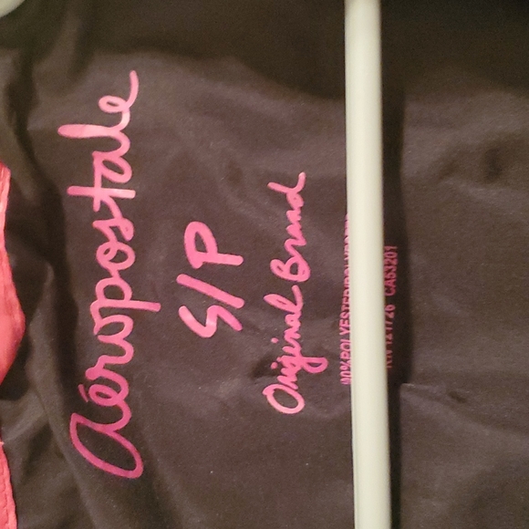 Aeropostale brand black shiny coat. - Picture 2 of 3